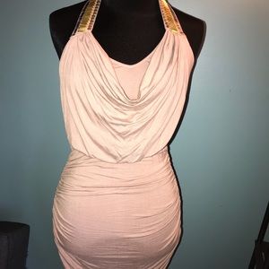 Sexy tan halter dress!